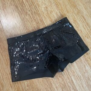 Express Black Sequin Shorts
